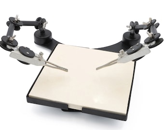Premium Rotating Dual Third Hand Soldering Station With Board And 3 Pivot Point Arms