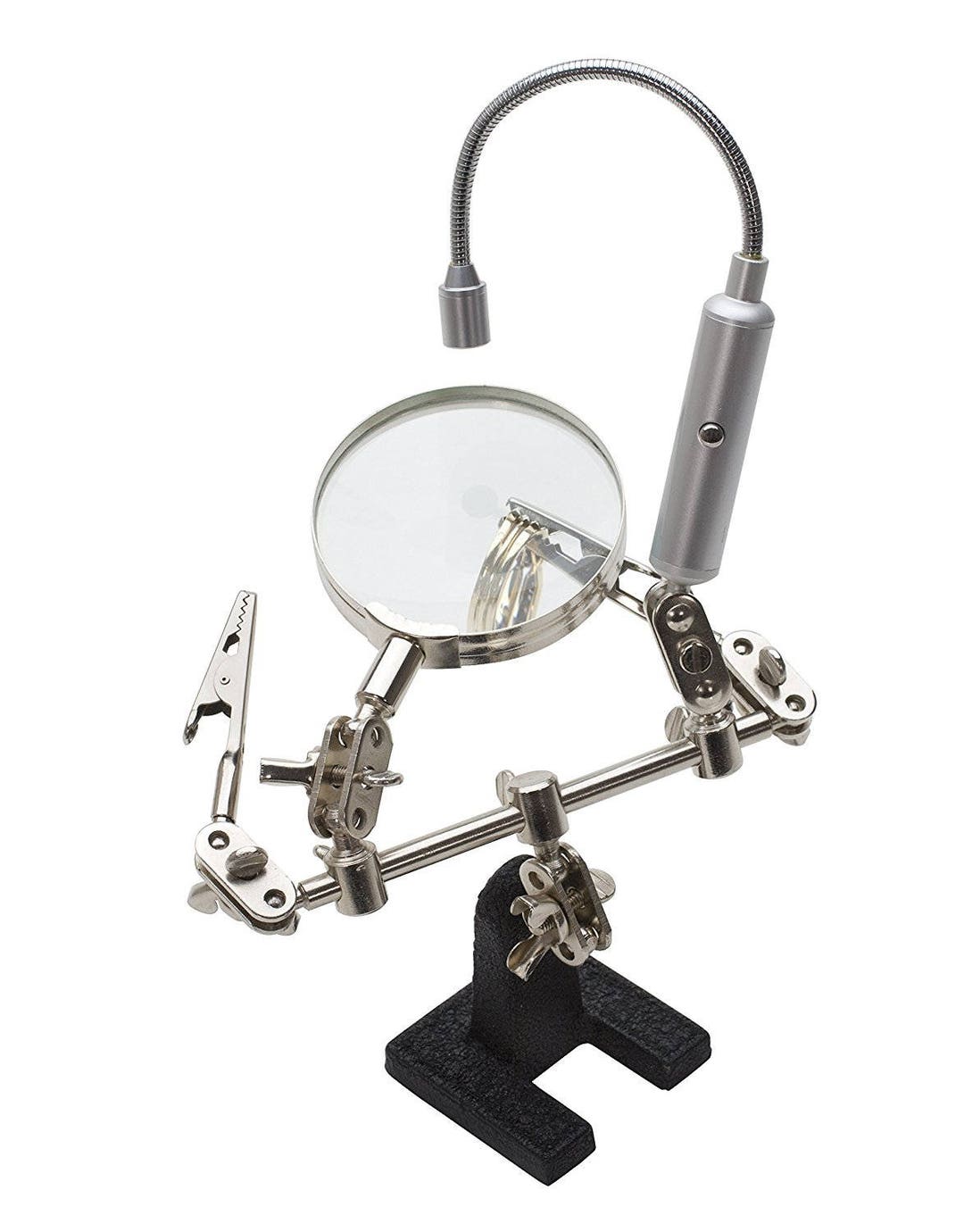 Double Third Hand with Magnifier Hands Free Work Holder Vise Clamp
