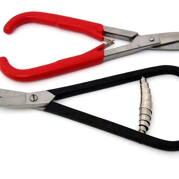 2 Pack 7 Inch Crafters/Jewelers Metal Shears Curved And Straight Blades