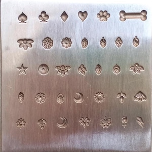 34 Impression Multi Design Shot Plate Impression Die | narzędzia złotnicze | Wykrojnik Charm - Dog Bone