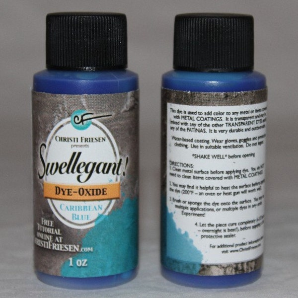 Metal Dye Oxide Caribbean Blue Color 1 oz Bottle Swellegant