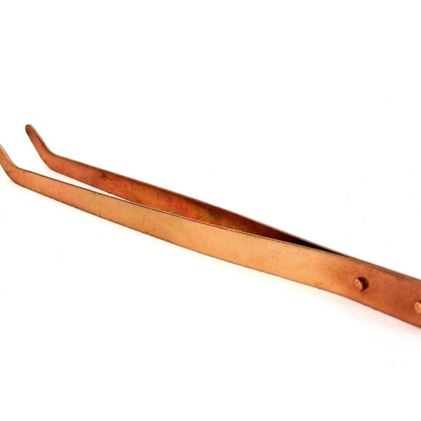 Rigid Copper Pickling Tweezers/Tongs For Soldering Etc Curved Tips 8.5"  SALE