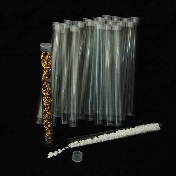 Paquet de 25 tubes de rangement ronds en plastique transparent 6 po.