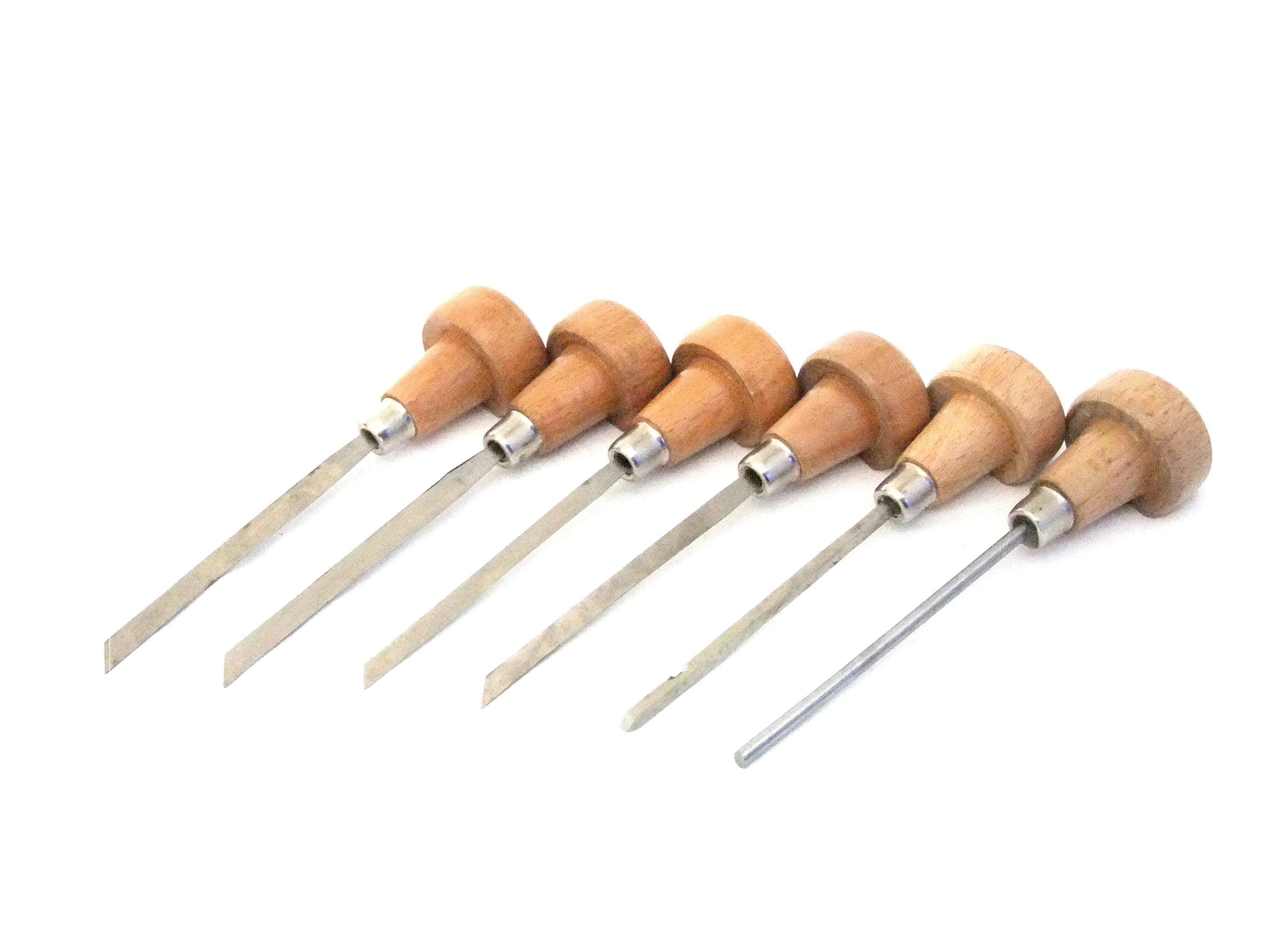 木製ハンドル付き石材設置用彫刻刀6本セット - Etsy 日本