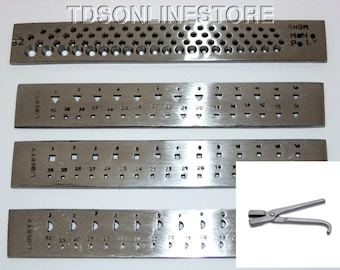 Set Of 4 Steel Draw Plates: Round, Half Round, Square, And Triangle With Drawing Tongs