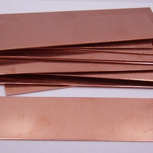 Copper Sheet Bracelet Blanks 26ga 6 in. x 2 in. Package Of 12