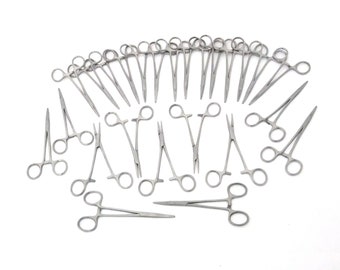 Package Of 25 Straight Stainless Serrated Jaw 5 Inch Hemostats Forceps