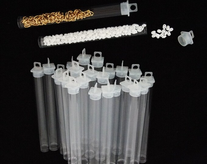 Package of 25 Round Clear Plastic Storage Tubes 5 Etsy