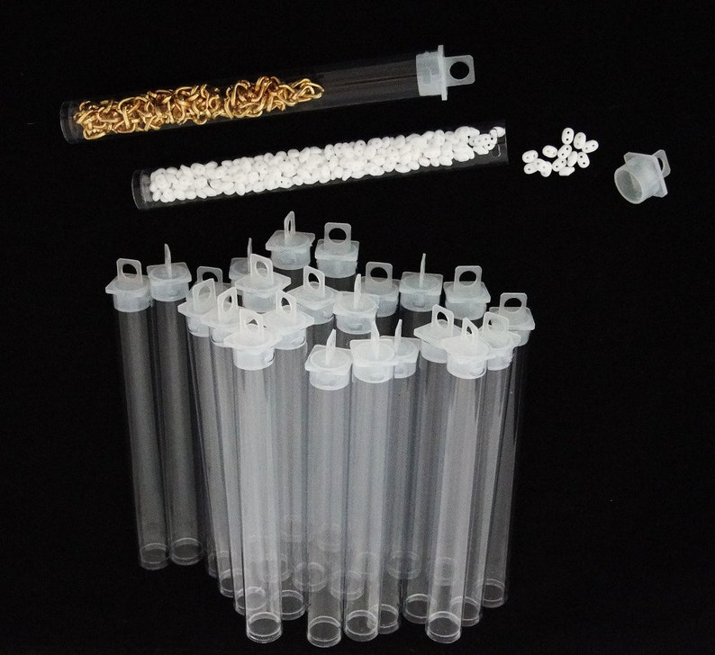 Package of 25 Round Clear Plastic Storage Tubes 5 Etsy