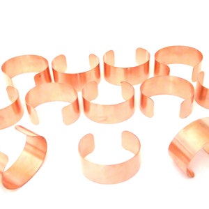 Raw Copper Bracelet Cuff Blanks Wholesale Lot 1 inch Pkg Of 12