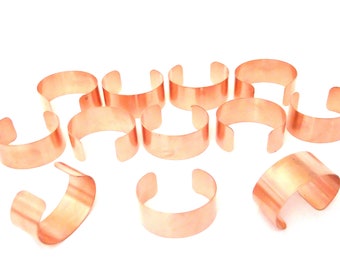 Raw Copper Bracelet Cuff Blanks Wholesale Lot 1 inch Pkg Of 12
