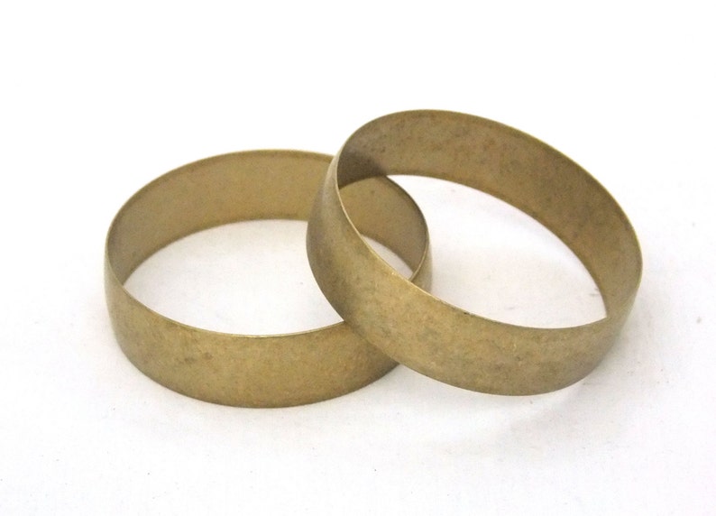 Raw Brass Solid Domed Bracelet Bangle Blanks 3/4 inch Wide Pkg Of 2 SALE image 1