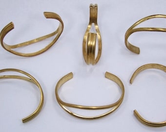 Ébauches De Bracelet Manchette En Laiton Concave 3/4 - Lot De 2