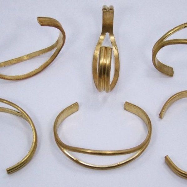 Bracciale rigido in ottone con design a occhio aperto per la creazione di gioielli, ecc., confezione da 6