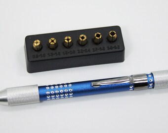 Aluminum Handle Pin Vice With 7 Collets And 1 Diamond Coated Reamer
