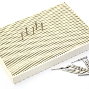 Medium Sized Honeycomb Ceramic Soldering Block With Metal Pins