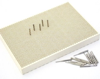 Medium Sized Honeycomb Ceramic Soldering Block With Metal Pins