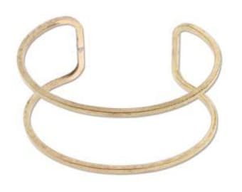 1 Inch Open Design Brass Bracelet Cuff for Jewelry Making Etc 2 qty