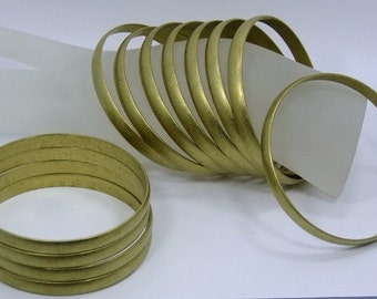 Raw Brass Solid Domed Bracelet Bangle Blanks 1/4 inch Pkg Of 12