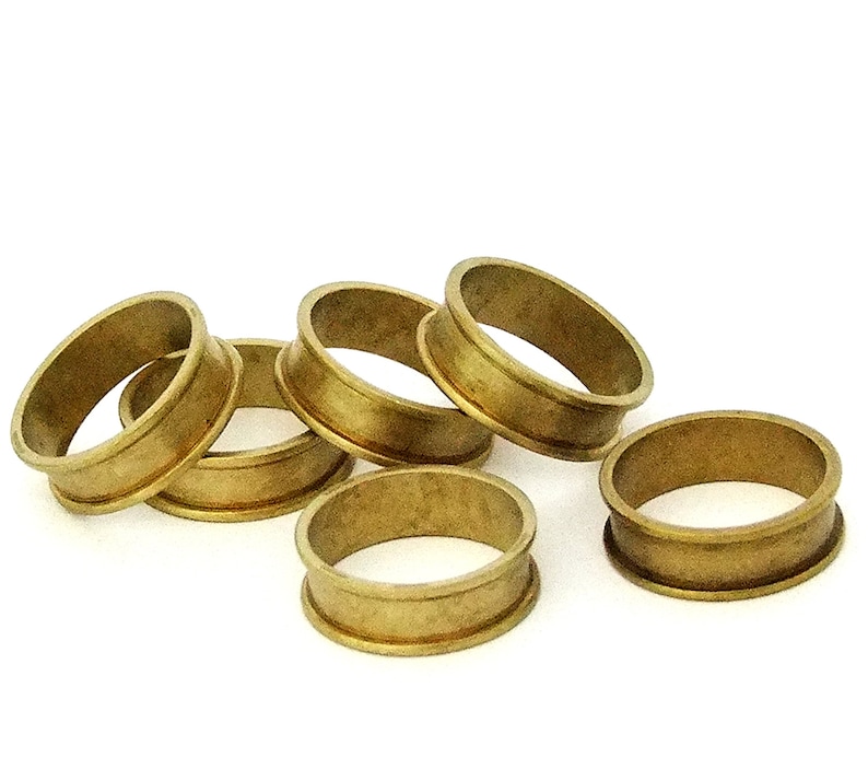 Raw Brass Ring Blanks 3/8 Wide Size 8 With Channel Pkg Etsy