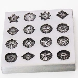 16 Impression Snowflake Etc. Design Shot Plate Impression Die|  | silversmith tools | metal stamps for jewelry-Charm Die,