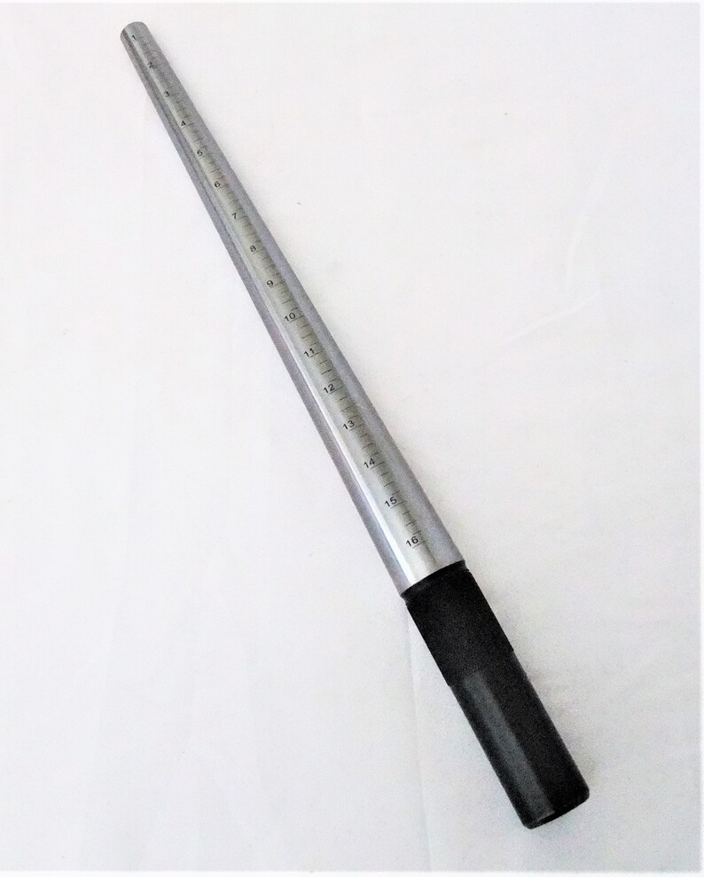 Mesureur de bague/mandrin en acier avec tailles 1-16 avec poignée moletée image 1