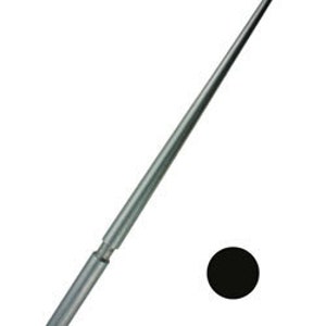 May include: A silver metal mandrel for jewelry making, with a tapered tip and a black dot on the end.