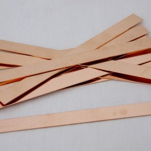 Hojas de cobre para pulseras, calibre 24, 6 pulg. x 0,5 pulg., Paquete de 12