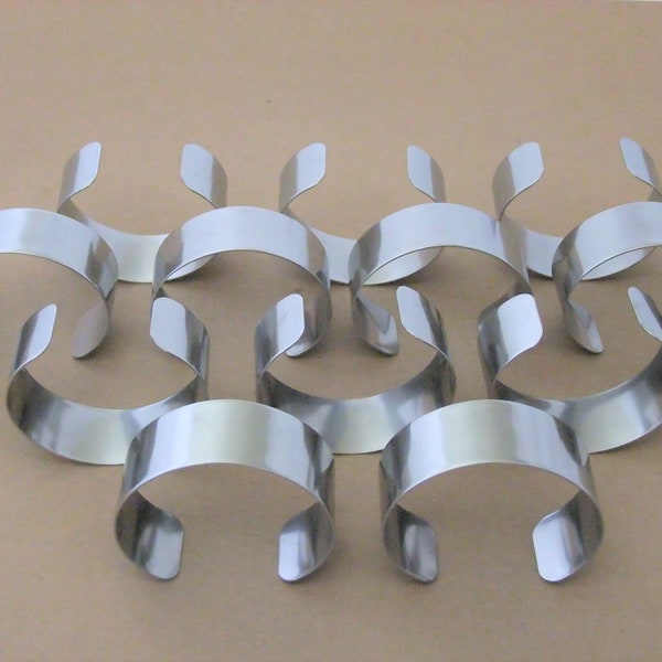 Raw Stainless Bracelet Cuff Blanks Wholesale Lot 1 1/8 inch Pkg Of 12