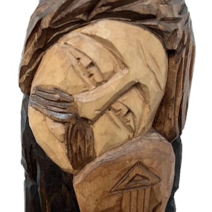 Hand Carved Wooden Musician Statue - Vintage Polish Folk Art - Handmade
