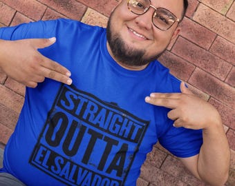 Straight Outta El Salvador Unisex T-Shirt, El Salvador Pride Tee, Central America Shirt, Gift for Salvadoran, Hispanic Heritage Apparel