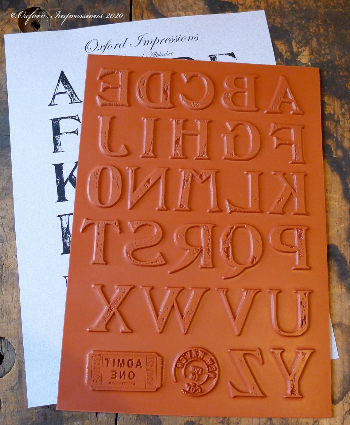Large Distressed Alphabet Rubber stamp collection Etsy