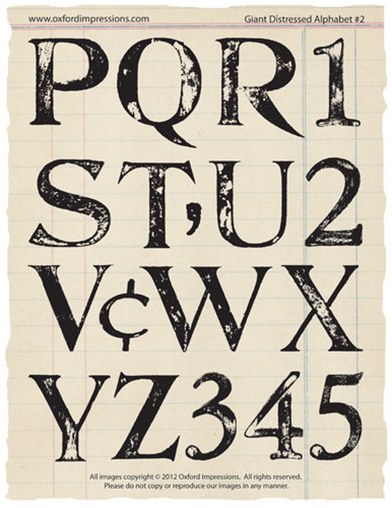 Giant Shabby Alphabet Rubber Stamp Collection