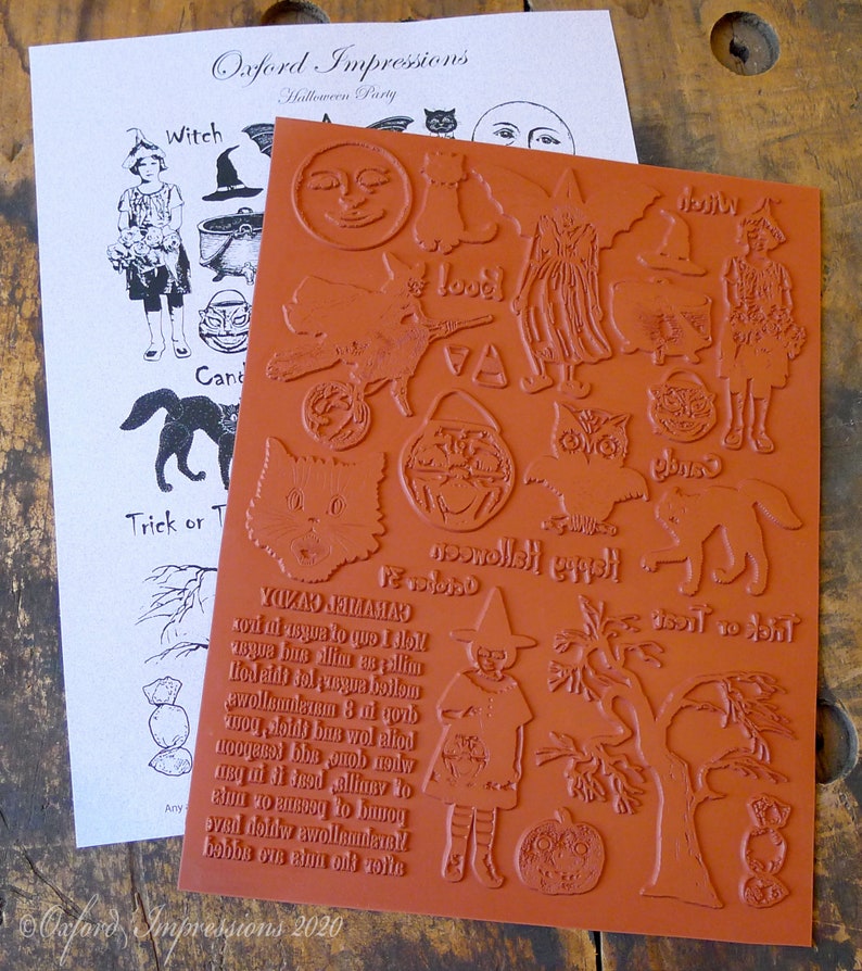 Halloween Party Rubber Stamp Collection Etsy