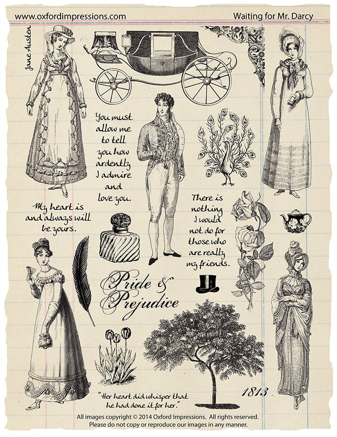 Waiting for Mr. Darcy rubber stamp collection