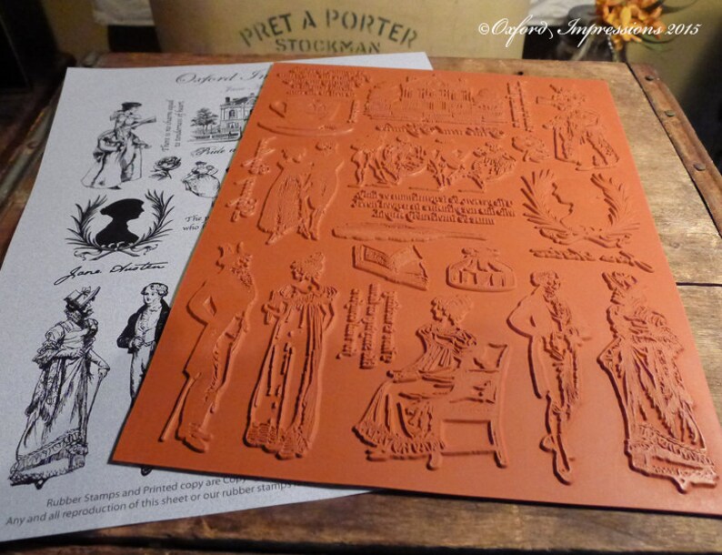 Jane Austen Rubber Stamp Collection Etsy