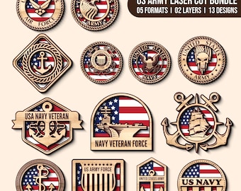 Honor the Fallen Laser Cut Sign Patriotic Wall Art | Memorial Day SVG Military Gift SVG Navy SVG File Veteran Svg Army Sign 4th of July