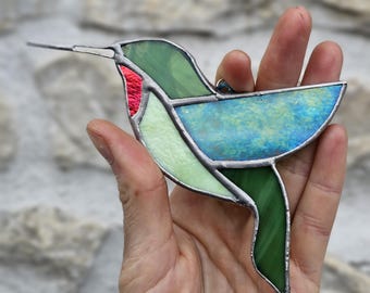 ハチドリ：ステンドグラス風の窓掛け - Etsy 日本