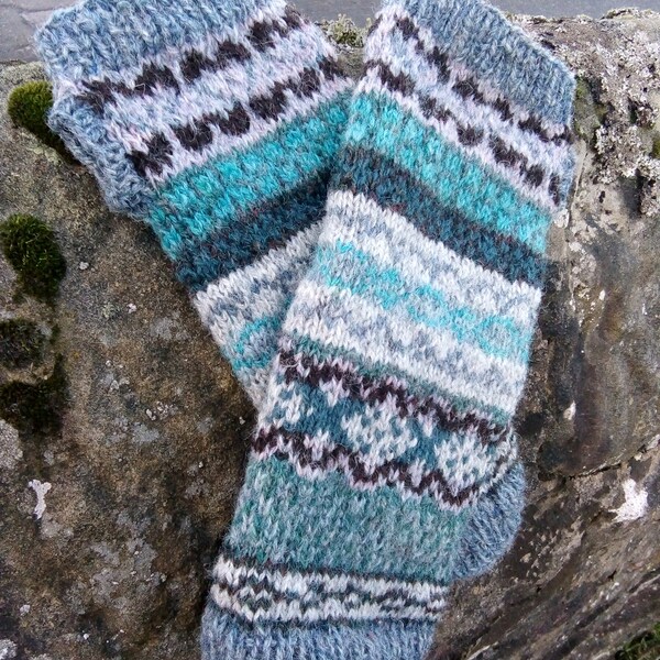 Dog House Fair Isle Fingerless Gloves