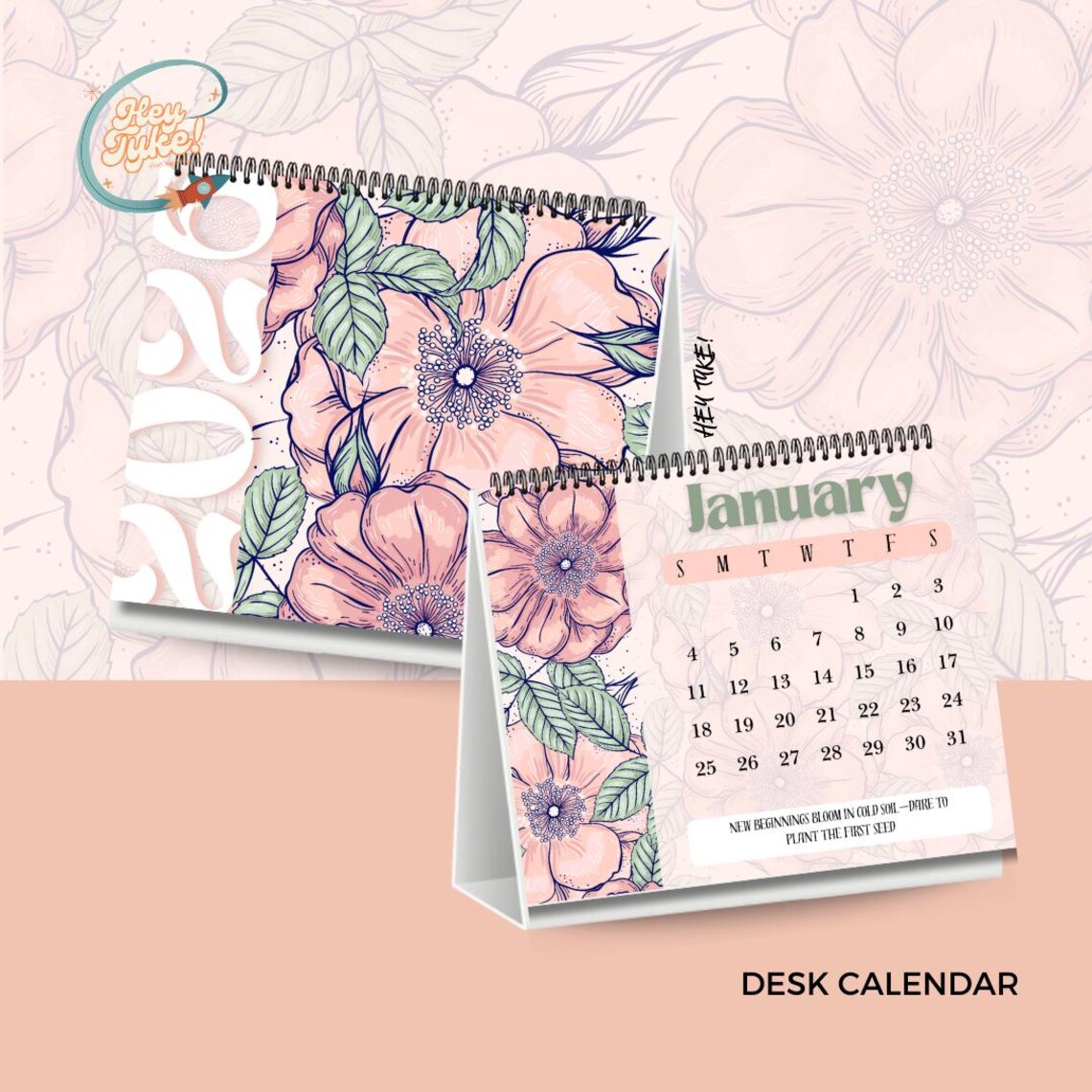 Pink Floral Petal Calendar & Planner Canva Template | | Weekly Monthly ...