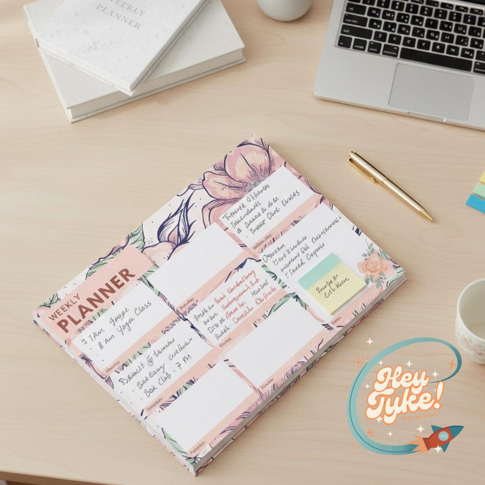 Pink Floral Petal Calendar & Planner Canva Template | | Weekly Monthly ...
