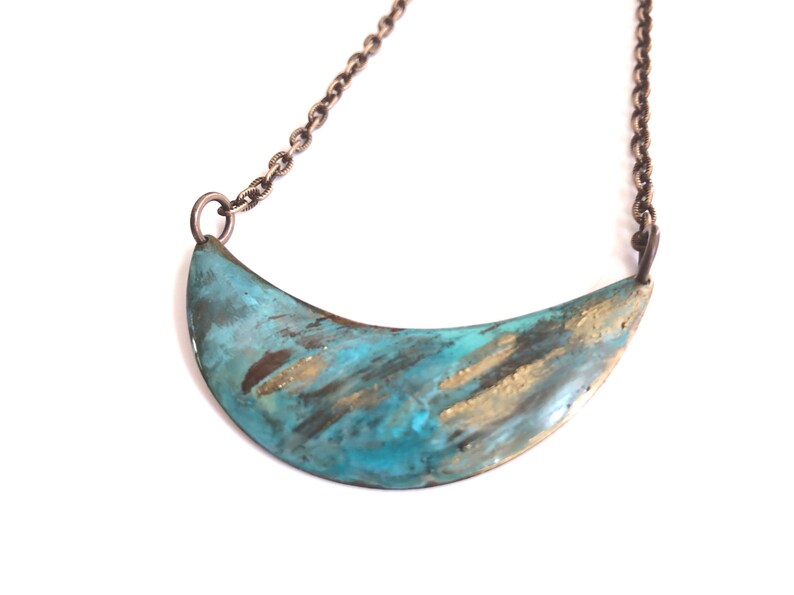 Lido Patina Crescent Necklace