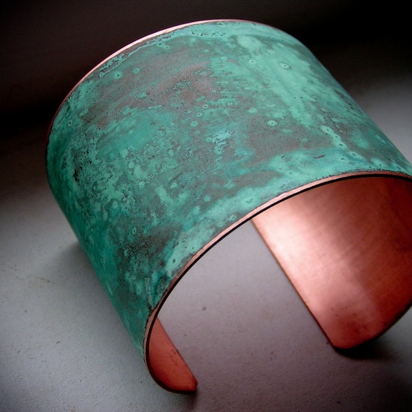 The Original Patina Cuff - Green Verdigris - 2" Copper Cuff