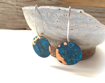 Verdigris Patina Copper Earrings