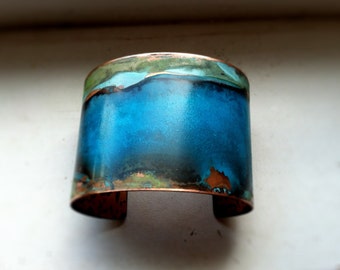 The Original Patina Cuff - Mixed Verdigris - 2" Copper Cuff