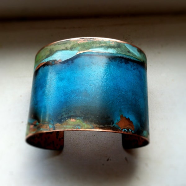 The Original Patina Cuff - Mixed Verdigris - 2" Copper Cuff