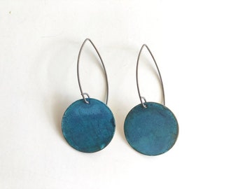 Sky Patina Circle Earrings E1950