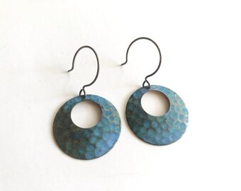 Sky Textured Open Circle Earrings E1951