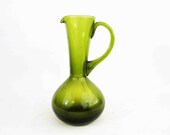 1960 39 s Art Glass Pitcher in Avocado Green.