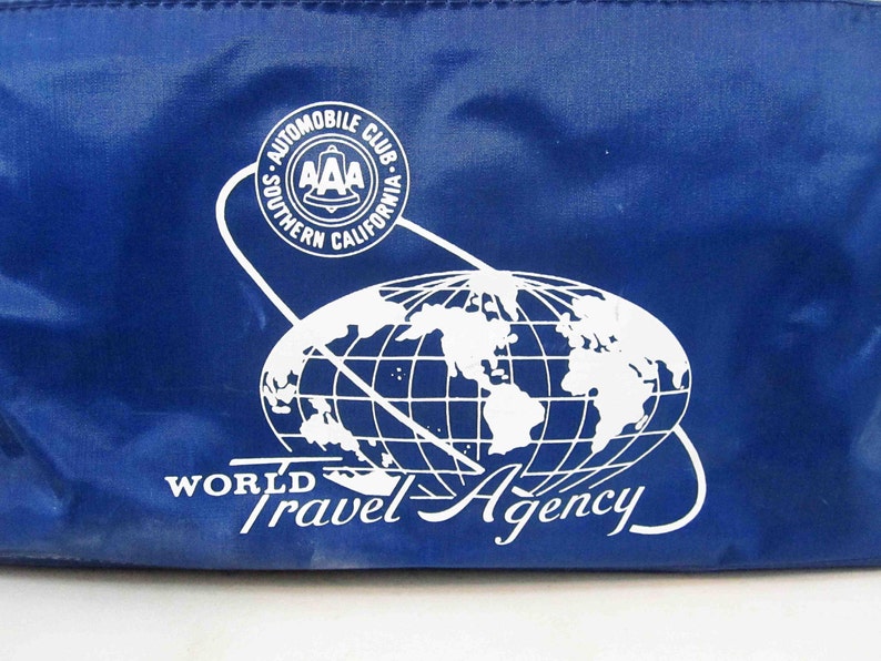 1960/'s Tote Carry-On Bag in Blue and White from AAA World Travel Agency.